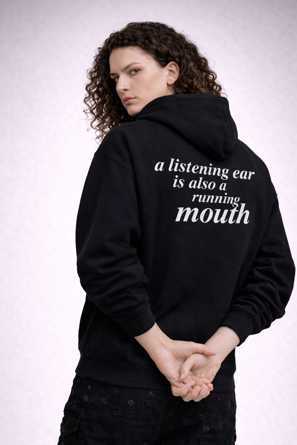 Listening Ear Hoodie – Limited-Mindset Black