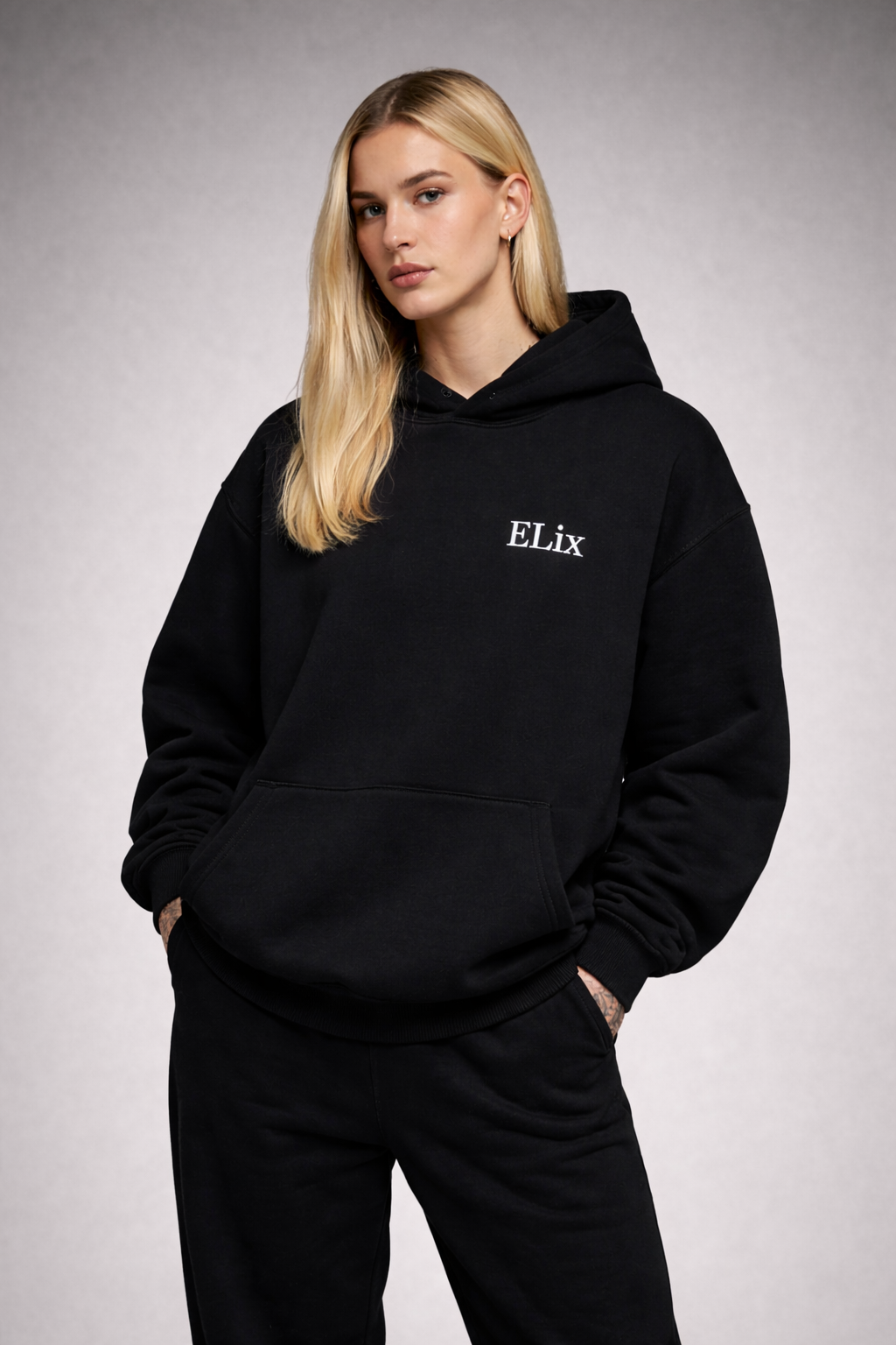 ELix Oversize Hoodie – Mindset-Black